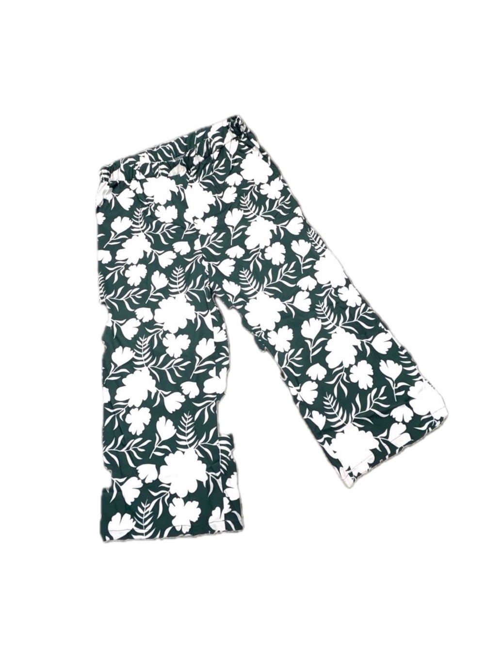 ECOWISH Green Floral Wide Leg Palazzo Pants Comfort Waist 3XL NWOT